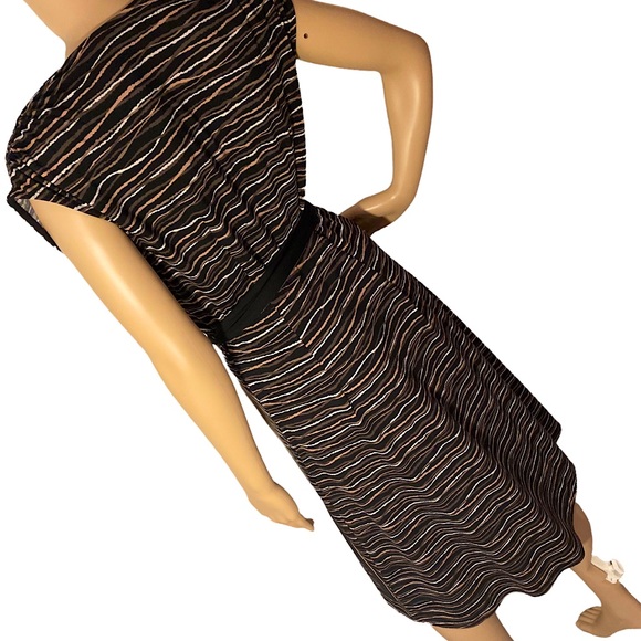 BCBGMAXAZRIA | BLACK & BROWN WRAP DRESS SZ S - Picture 6 of 15